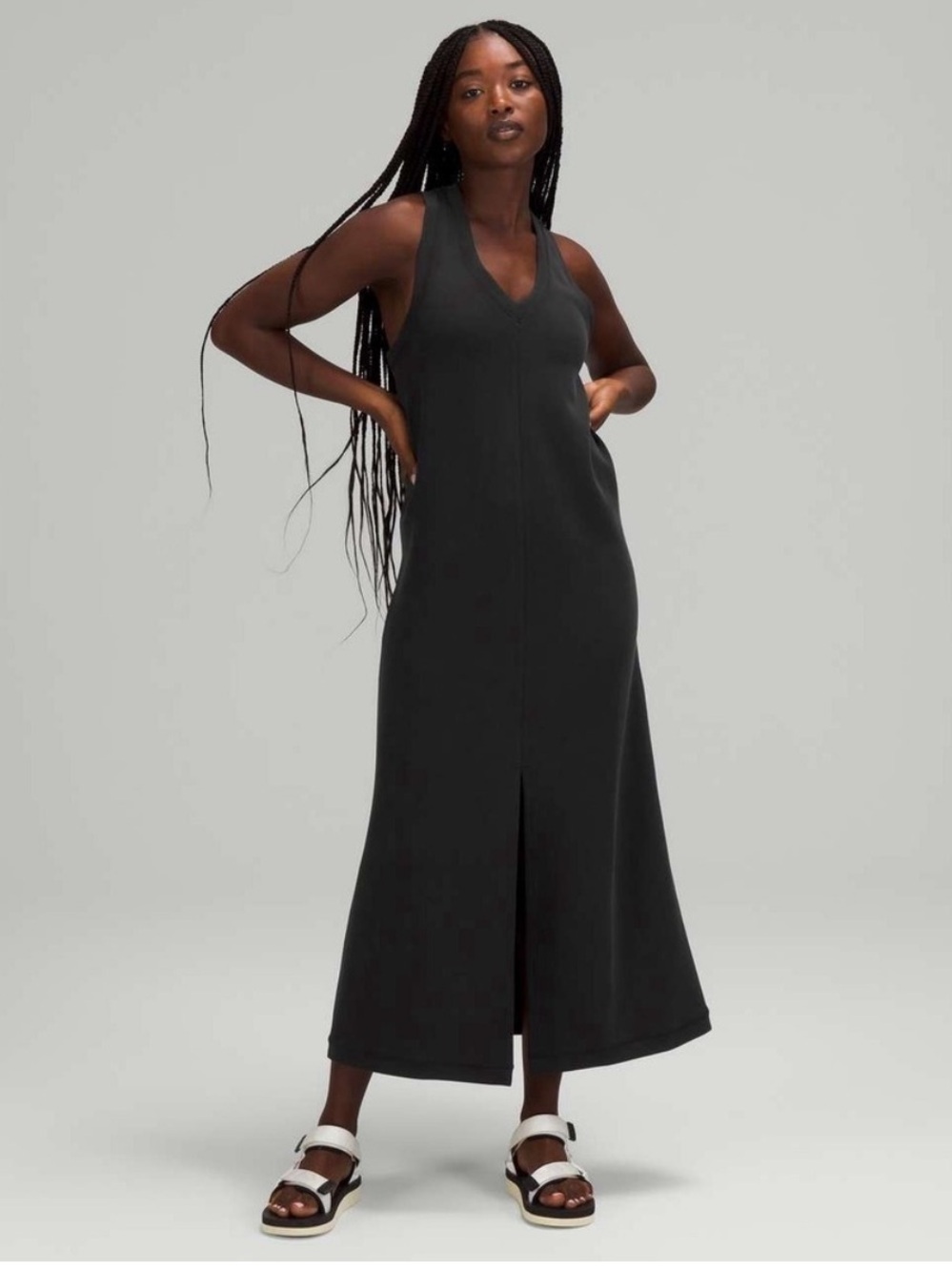 lululemon athletica Grey Ease of it All V-Neck Maxi Dress with Front Slit 8